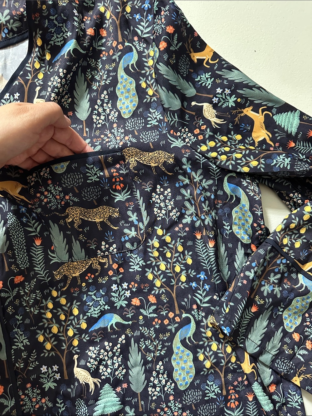 summersalt Black Button-Down Shirt with Multicolor Nature & Animal Print - Picture 2 of 6